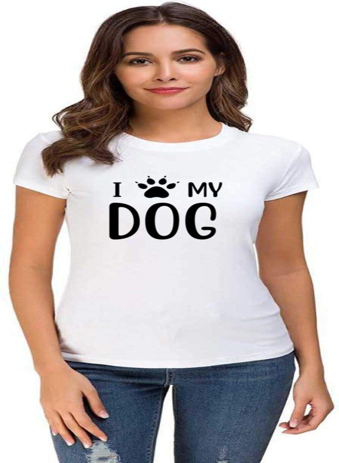 UDNAG Unisex Round Neck Graphic 'Dogs | I Love My Dog' Polyester T-Shirt White [Size 2YrsOld/22in to 7XL/56in] - Image 4